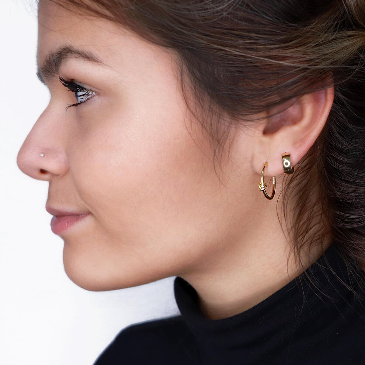 Argolinha Folheada a Ouro 18k Clássica Lisa Grossa M Dourado 2