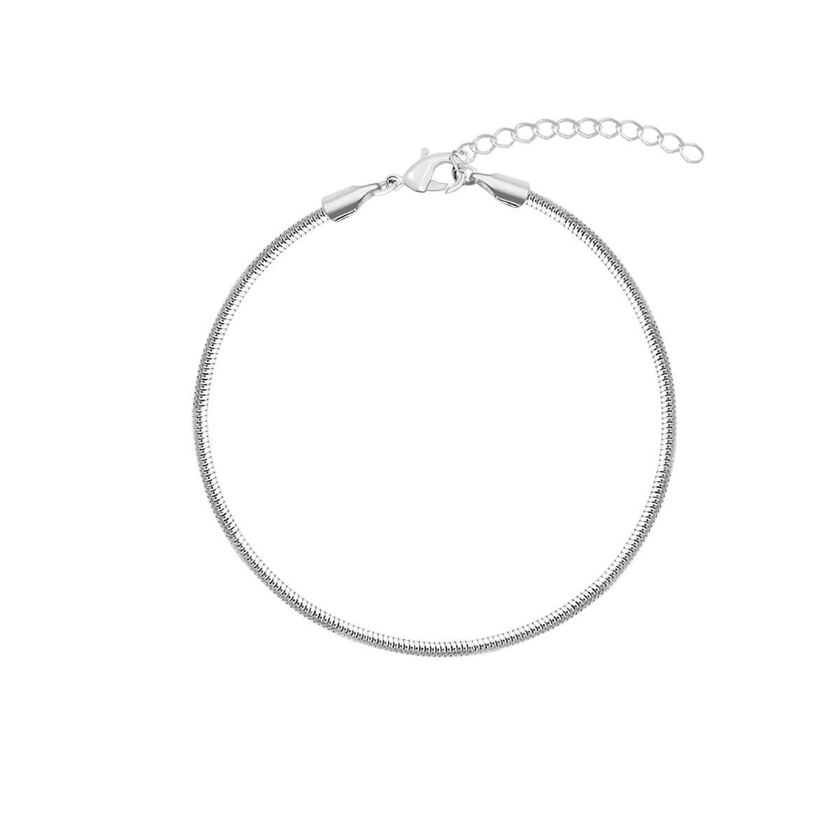 Pulseira Folheada a Ródio Corrente Rabo de Rato