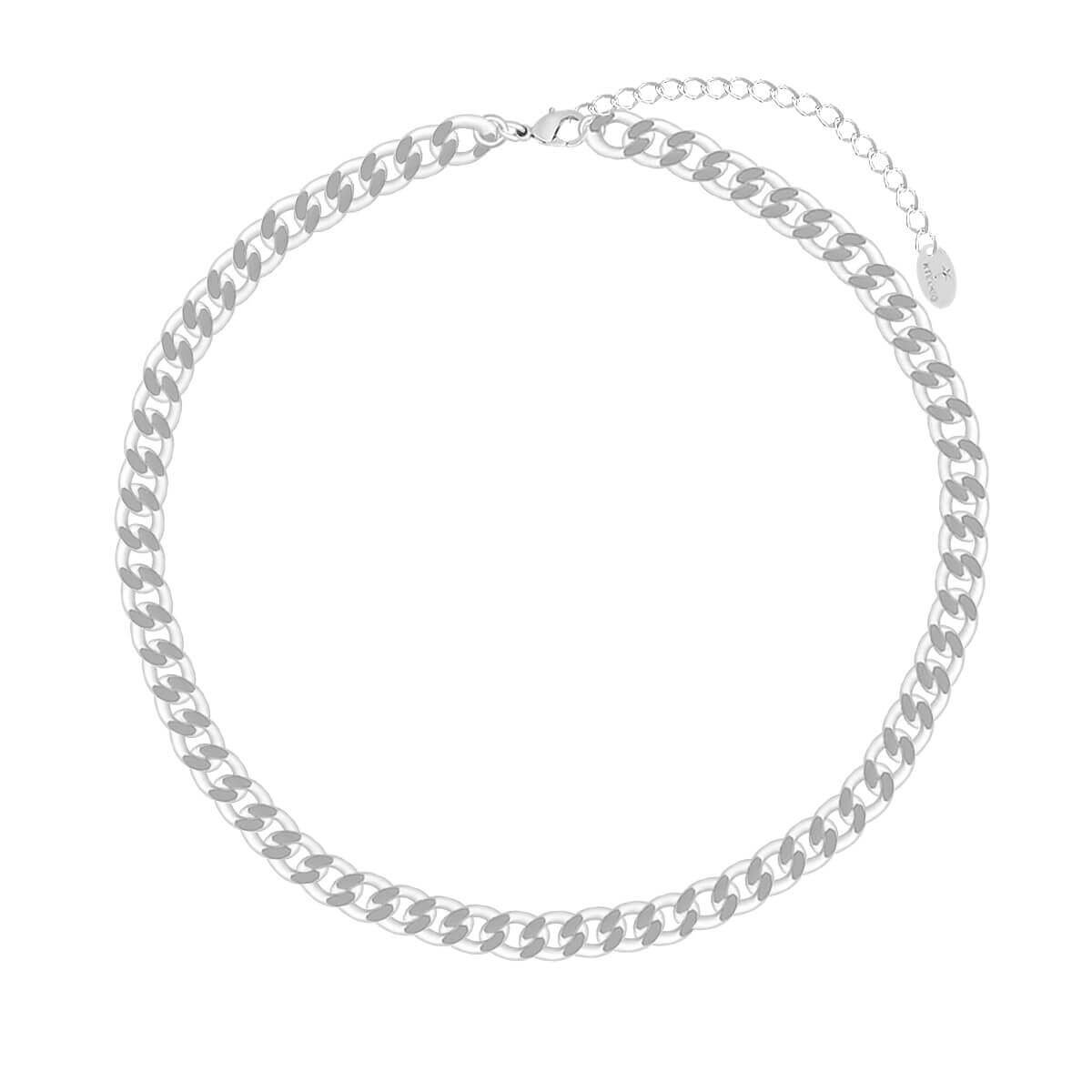 Choker Folheada a Ródio Corrente Elo Groumet 4,5mm