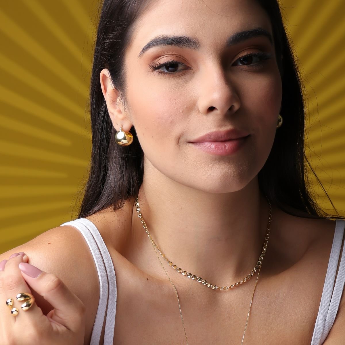 Choker Folheado a Ouro 18k Cordão Piastrine Lacre de Latinha Curvada Dourado 2