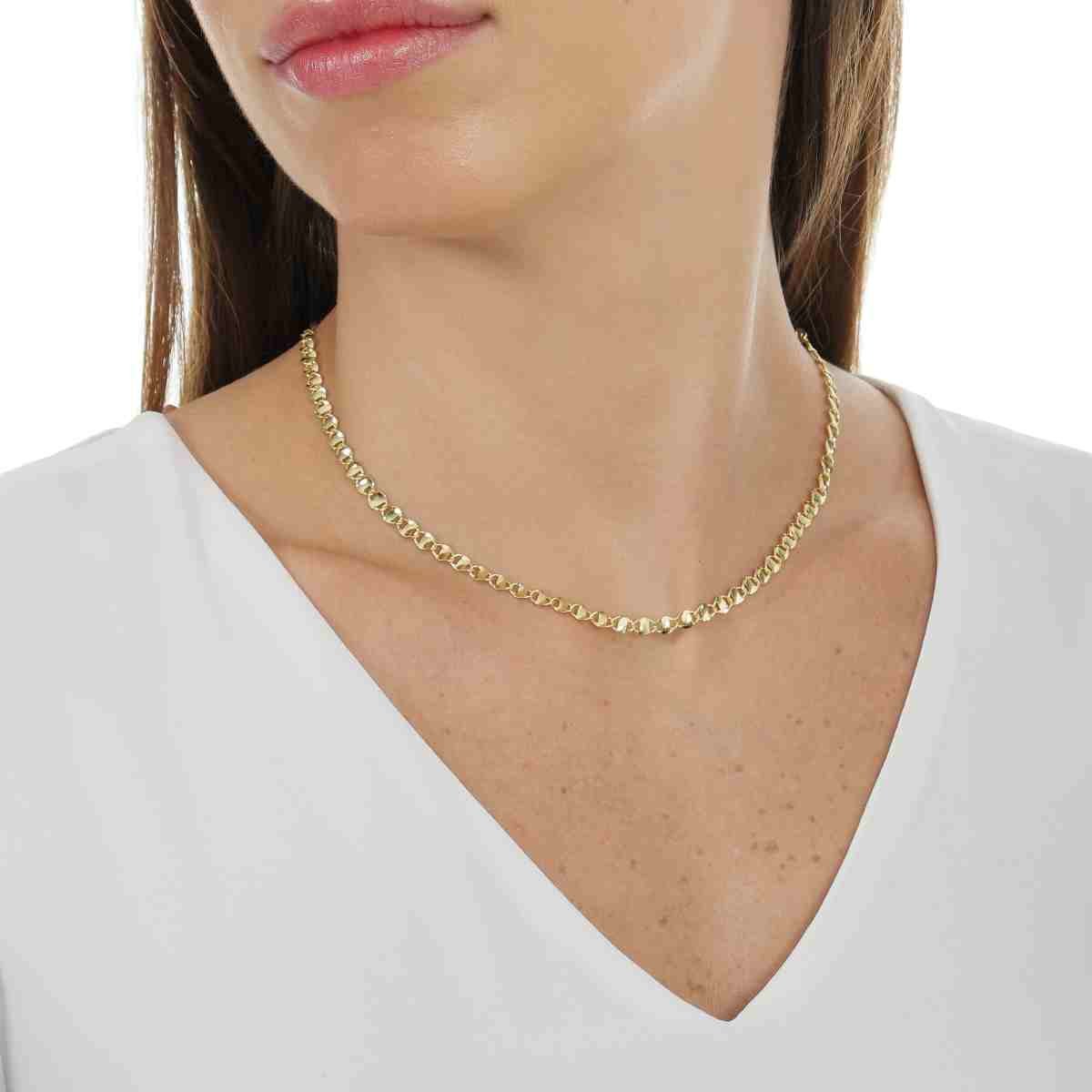 Choker Folheado a Ouro 18k Cordão Piastrine Lacre de Latinha Curvada Dourado 3