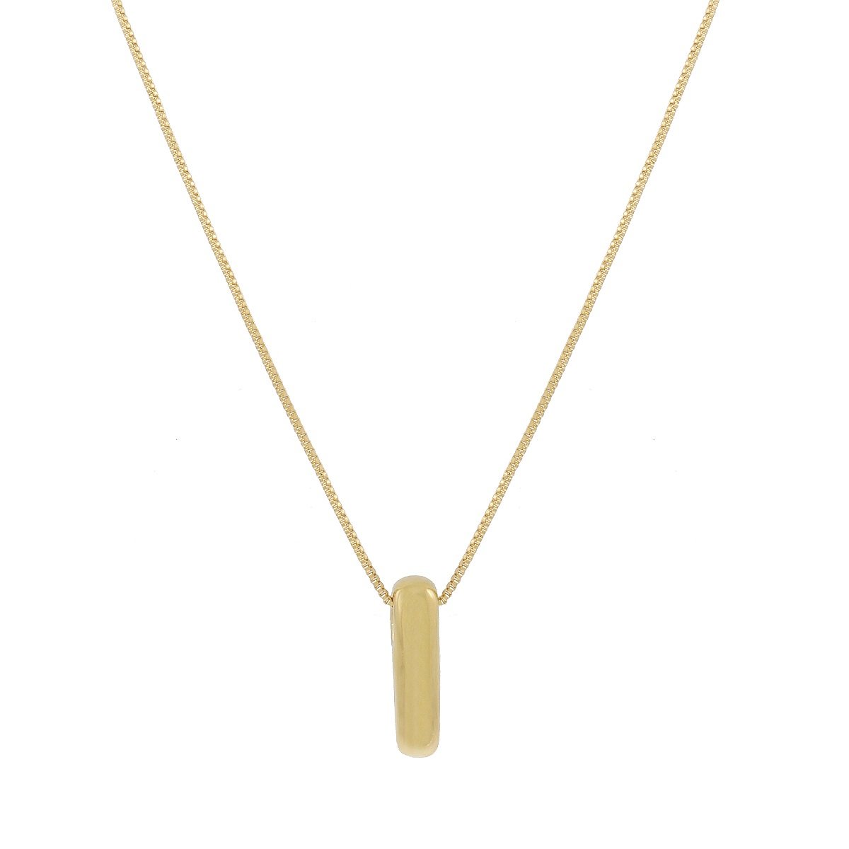 Colar Folheado a Ouro 18k Pingente Haste Orgânica Dourado 1
