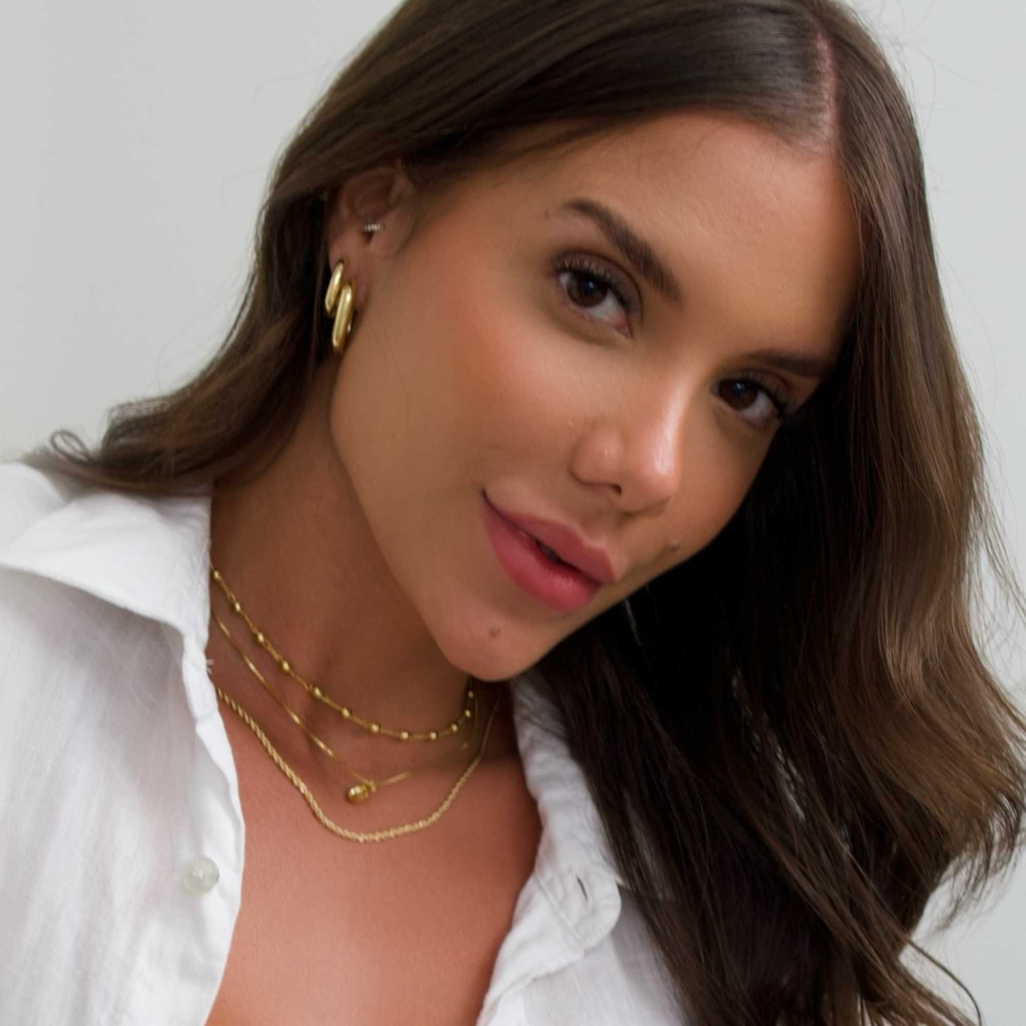 Choker Folheado a Ouro 18k Corrente Elo Fígaro e Bolinhas PP Ouro 18k 4
