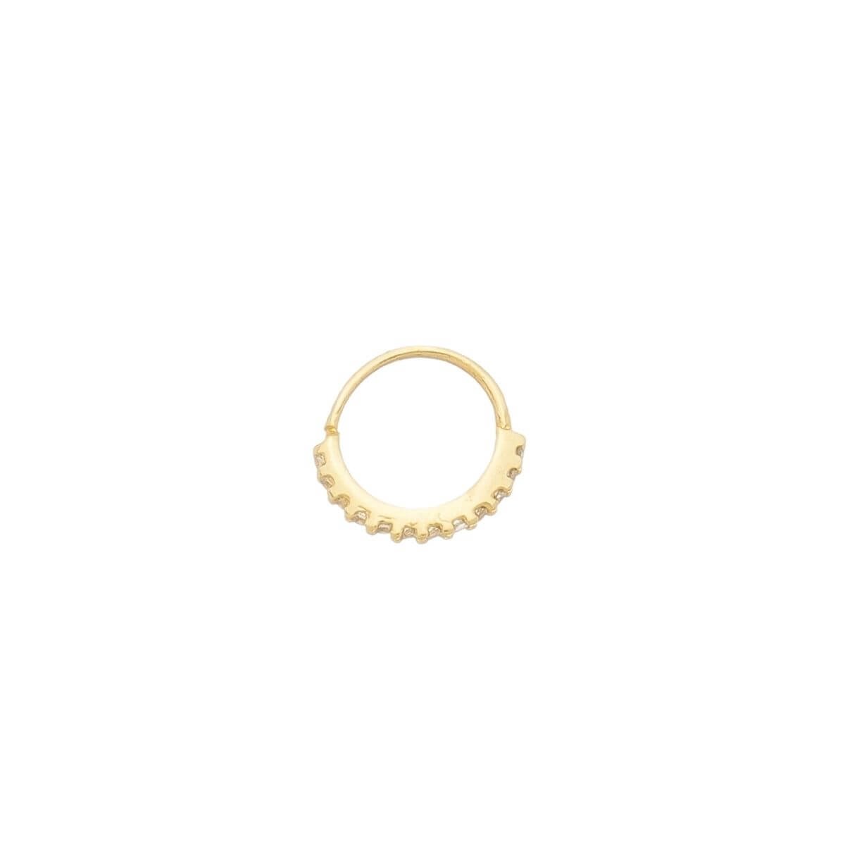 Piercing Nariz Folheado a Ouro 18k Cravejado Zircônia P