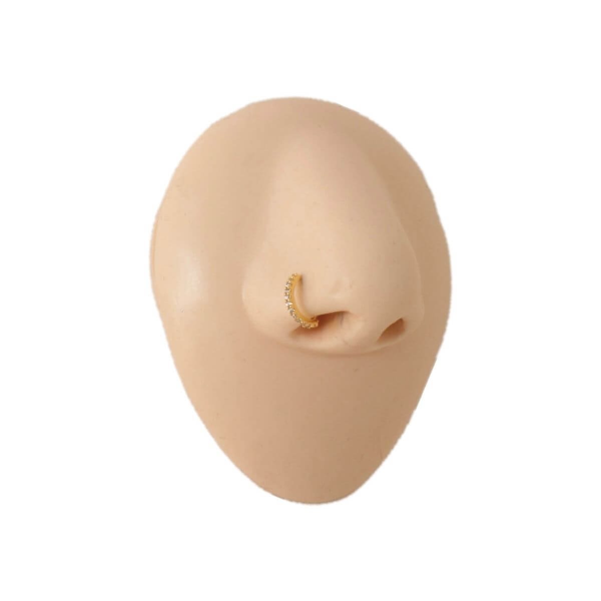 Piercing Nariz Folheado a Ouro 18k Cravejado Zircônia P Ouro 18k 2