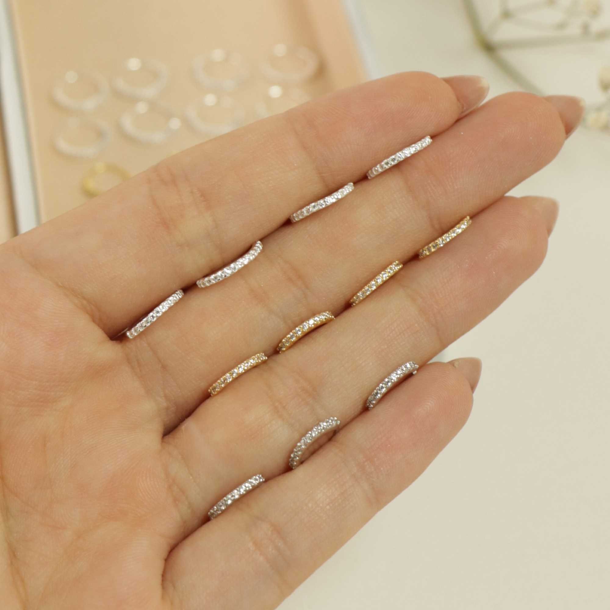 Piercing Nariz Folheado a Ouro 18k Cravejado Zircônia P Ouro 18k 4