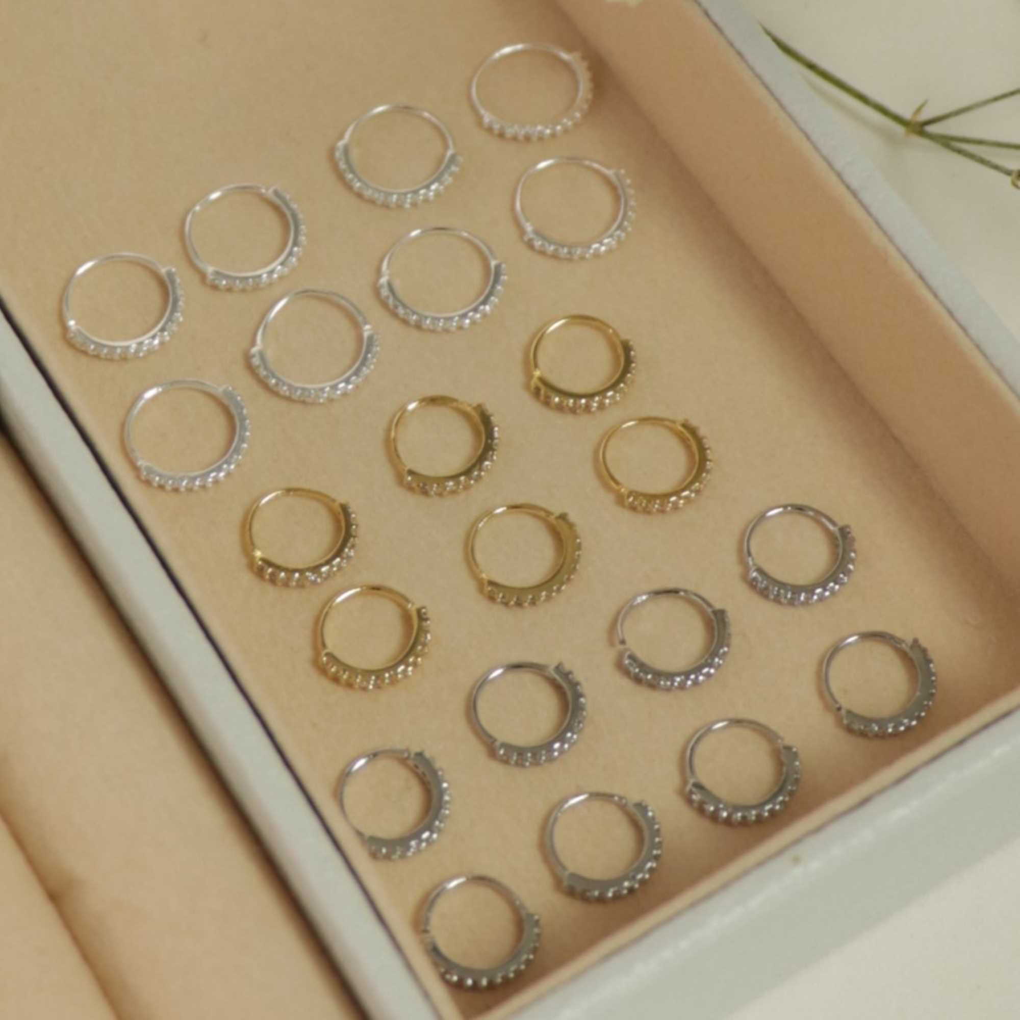 Piercing Nariz Folheado a Ouro 18k Cravejado Zircônia P Ouro 18k 7