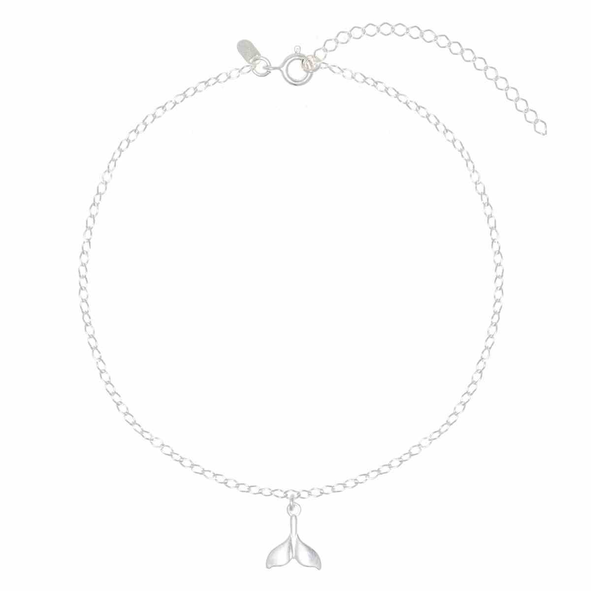 Tornozeleira Prata 925 Pingente Rabo de Baleia