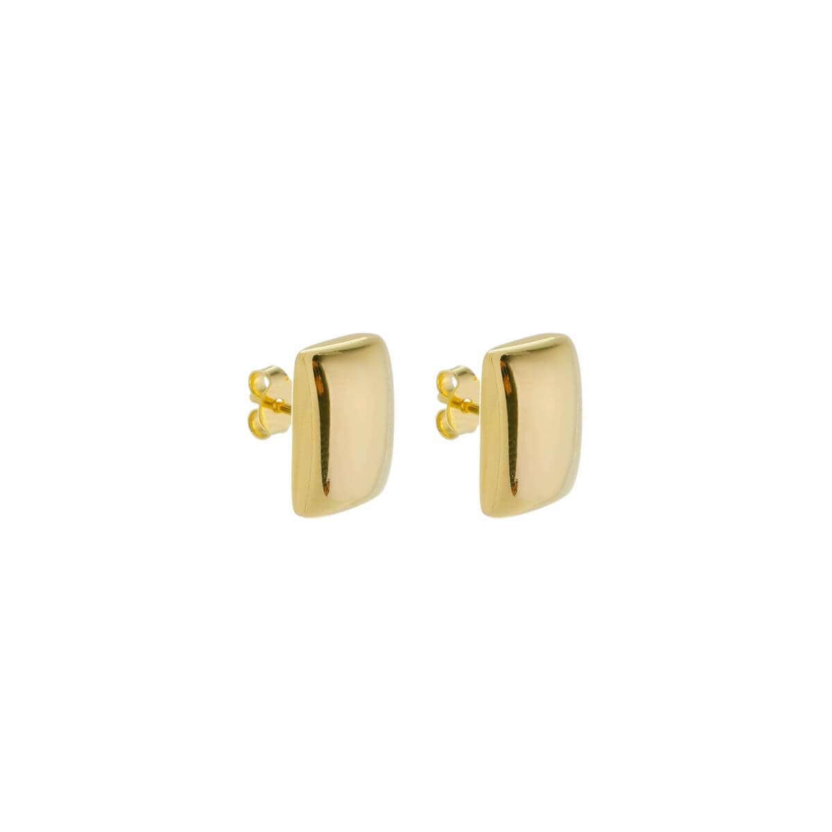 Brinco Folheado a Ouro 18k Geométrico Chapa Retangular M