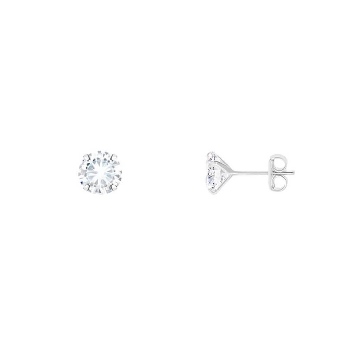 Kit Brinco Zircônia 5mm Prata 925 + Embalagem de Presente Prata 2