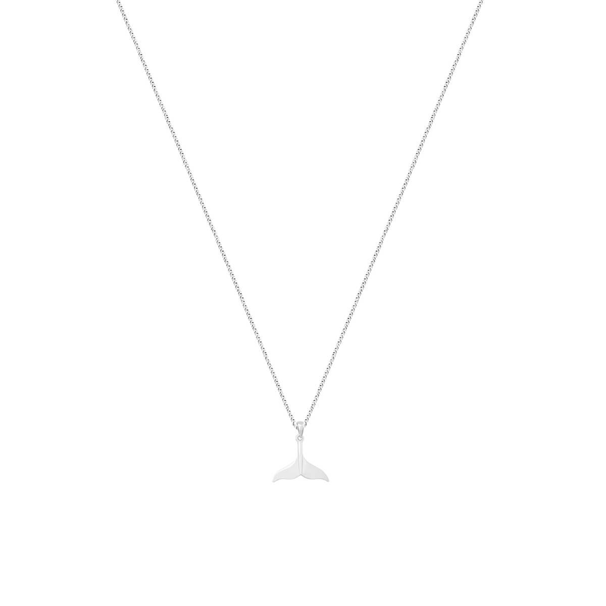 Colar Folheado a Ródio Rabo de Baleia Prata 1