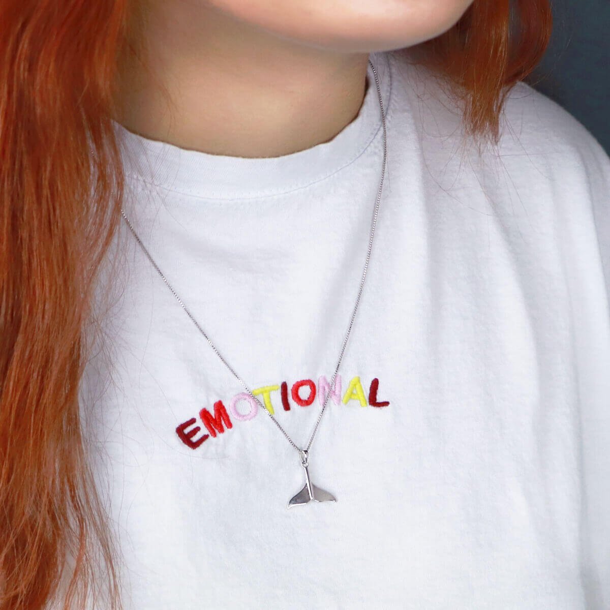 Colar Folheado a Ródio Rabo de Baleia Prata 2