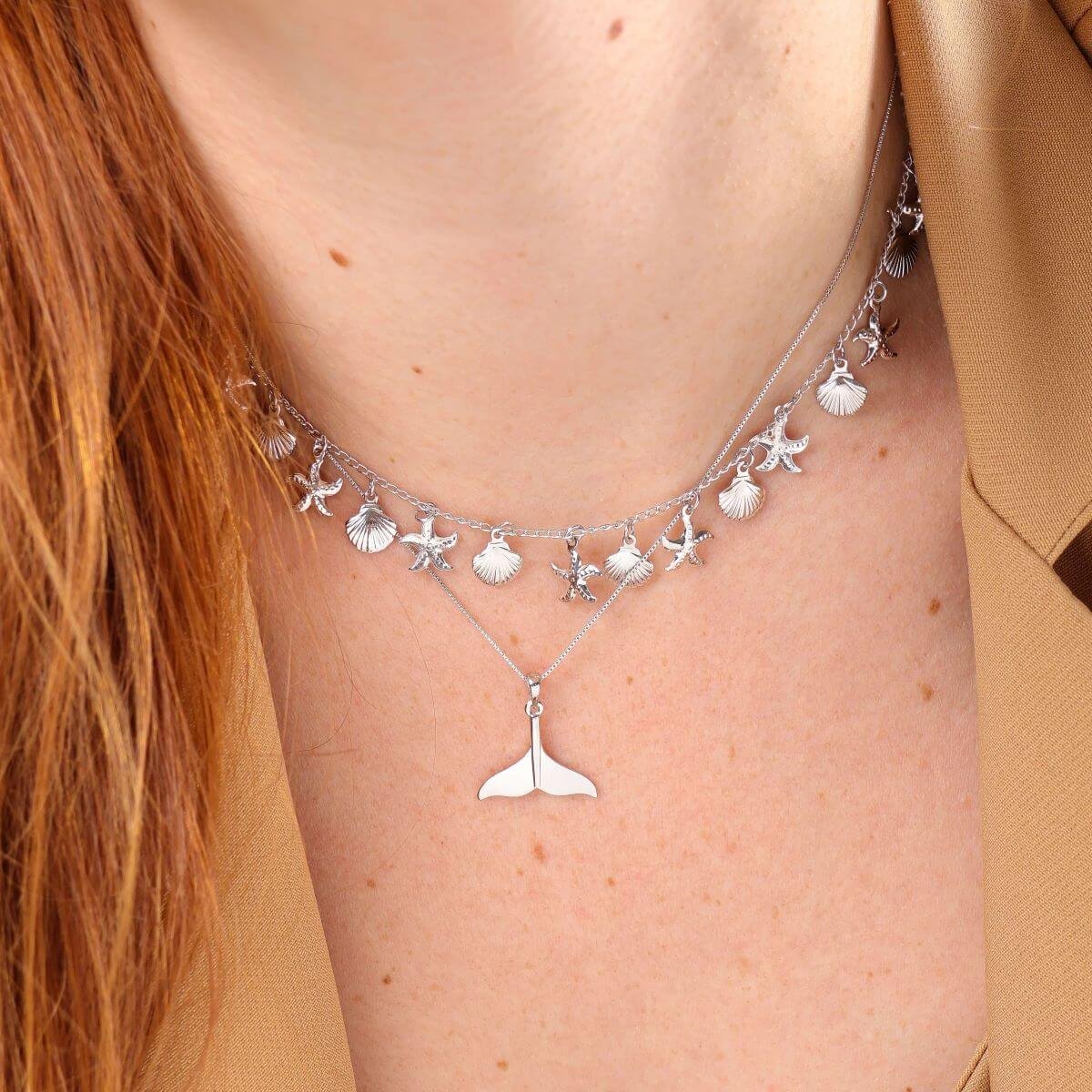 Colar Folheado a Ródio Rabo de Baleia Prata 3