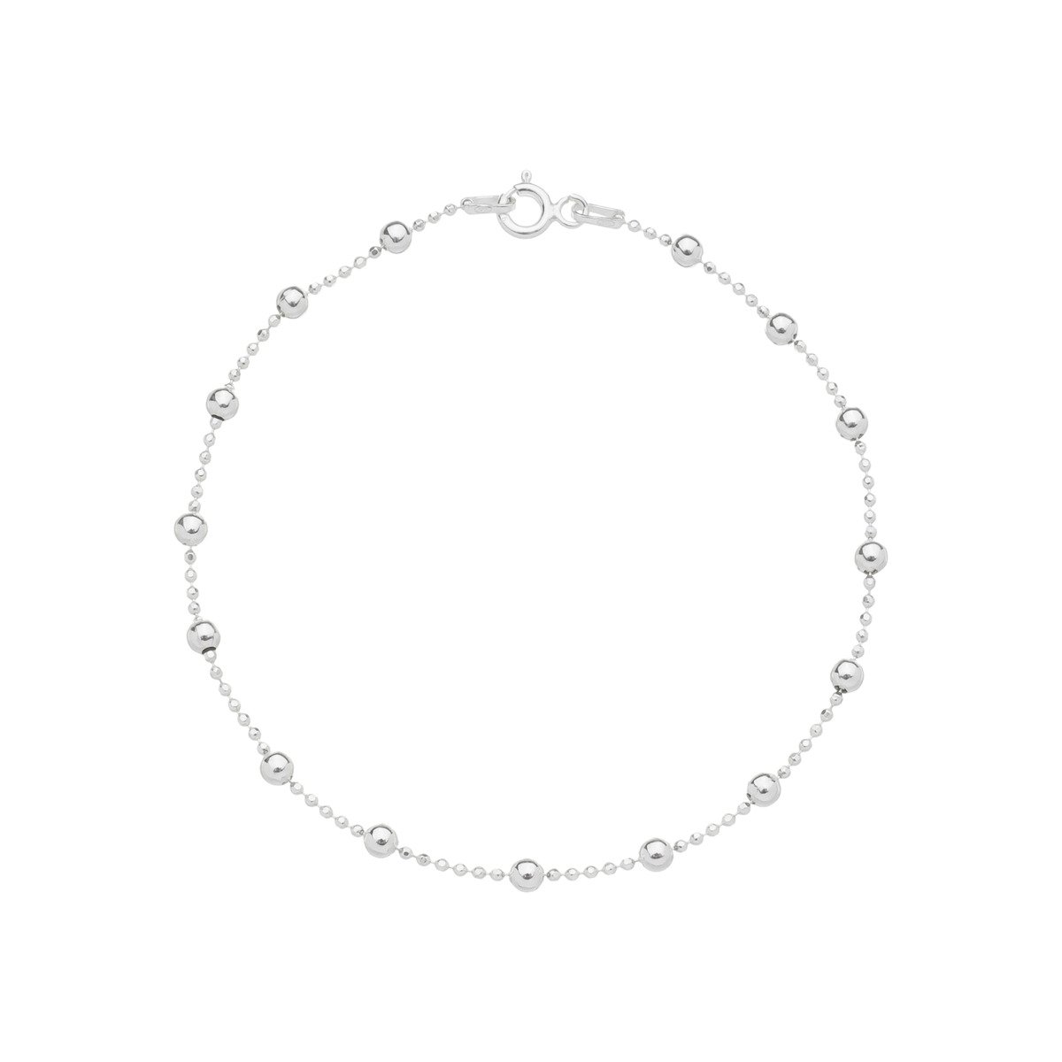 Pulseira Prata 925 Corrente Bolinhas e Bolinhas M