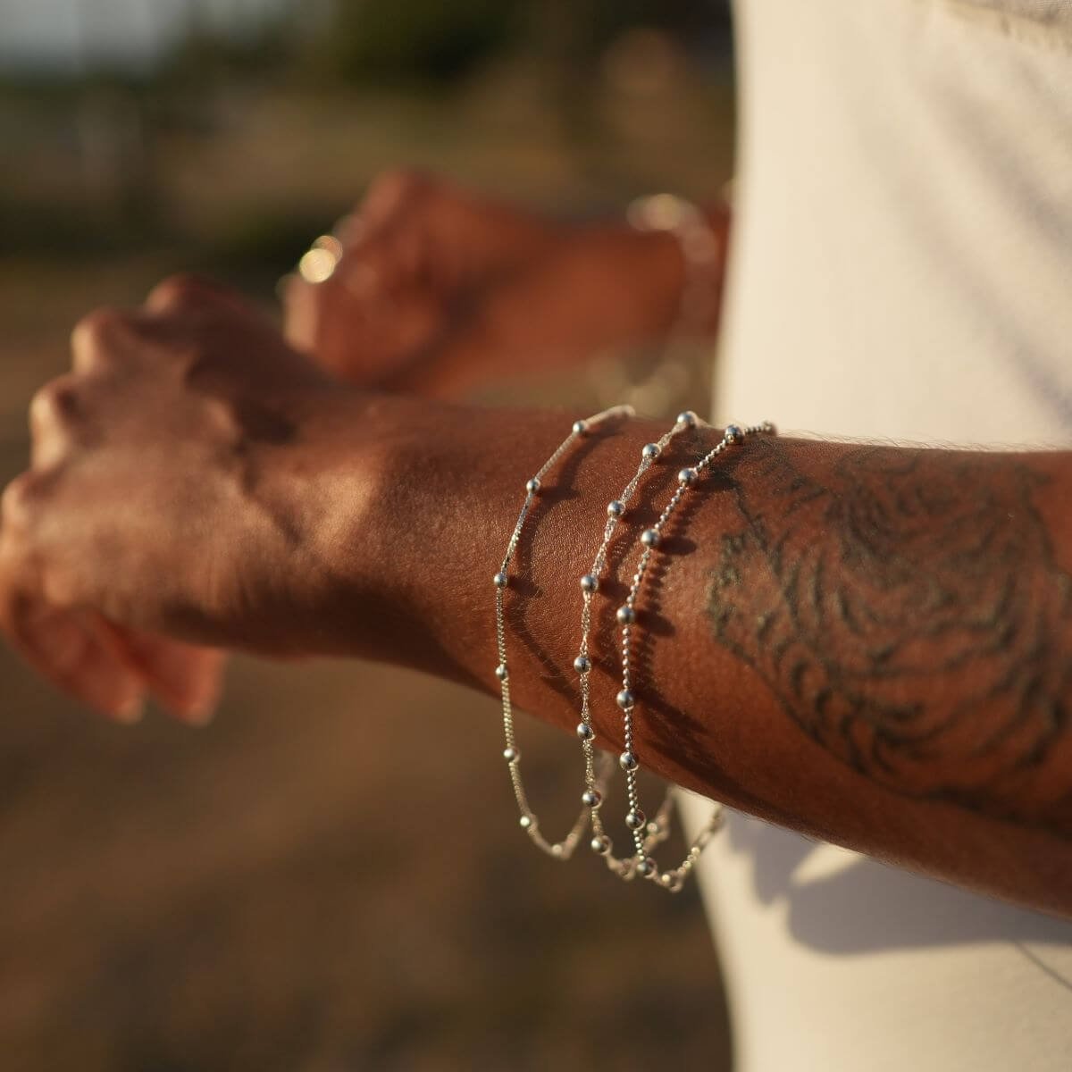 Pulseira Prata 925 Corrente Bolinhas e Bolinhas M Prata 4