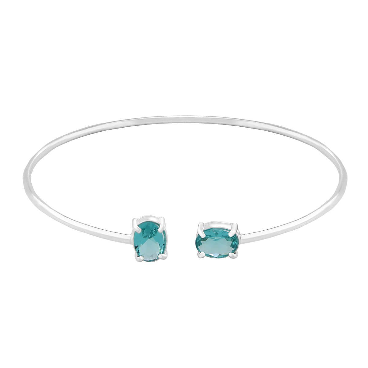 Bracelete Prata 925 Zircônia Oval Turmalina