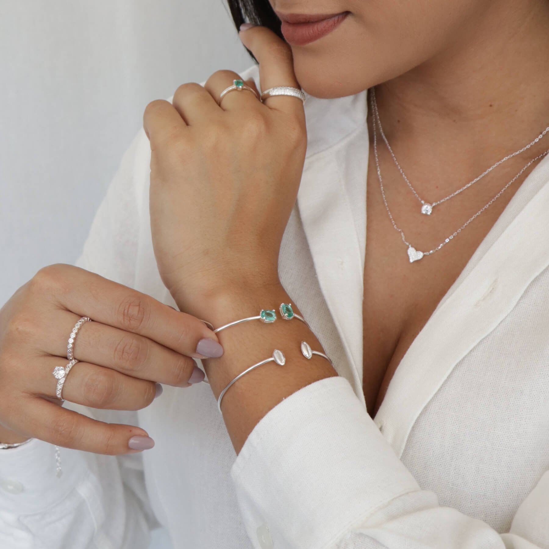 Bracelete Prata 925 Zircônia Oval Turmalina Prata/Verde 2