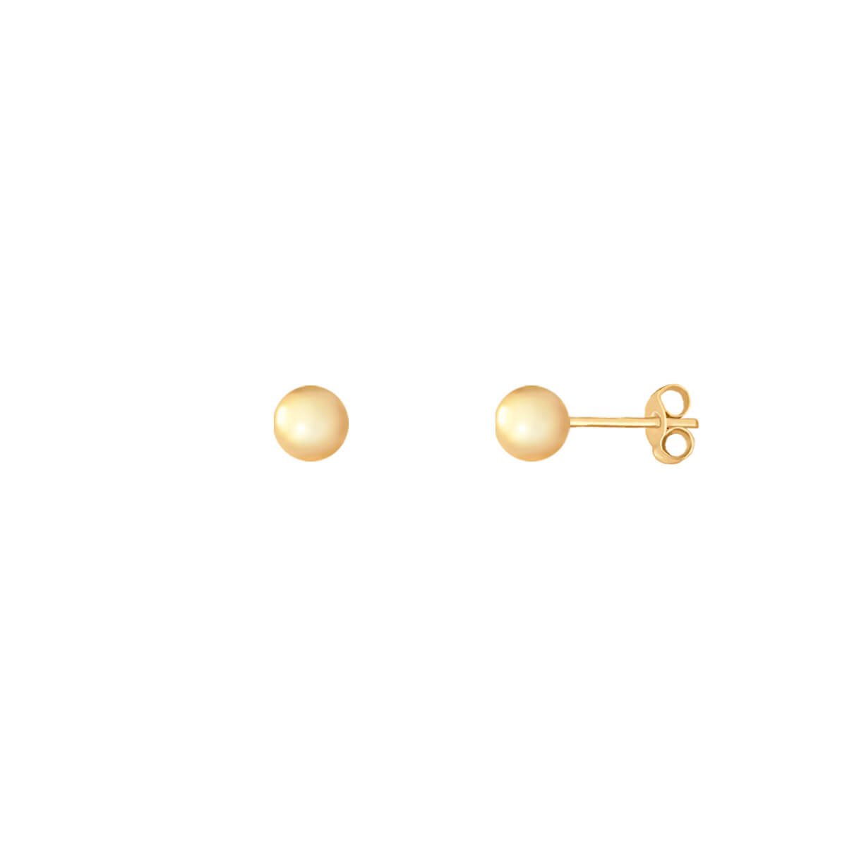 Brinco Folheado a Ouro 18k para Segundo Furo Bolinha 4mm Dourado 1