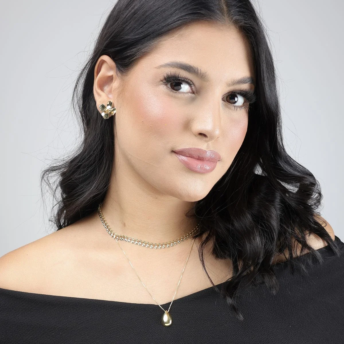 Colar Folheado a Ouro 18k Pingente Gota Abaulado P Dourado 2