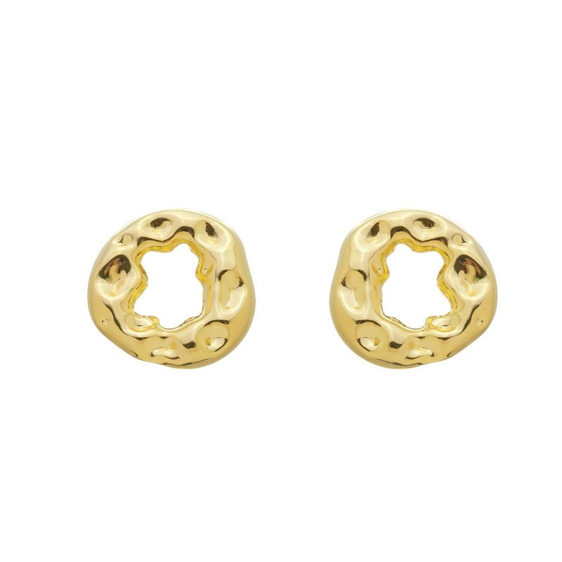 Kit Brinco Orgânico Vazado Folheado a Ouro 18k + Embalagem de Presente Dourado 2