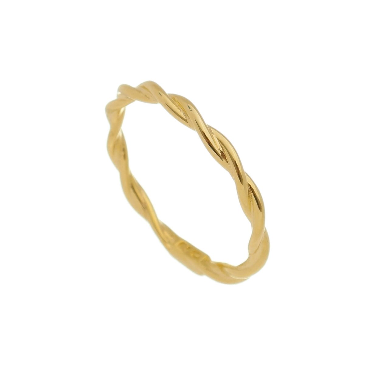 Anel Folheado a Ouro 18k Aro Torcido