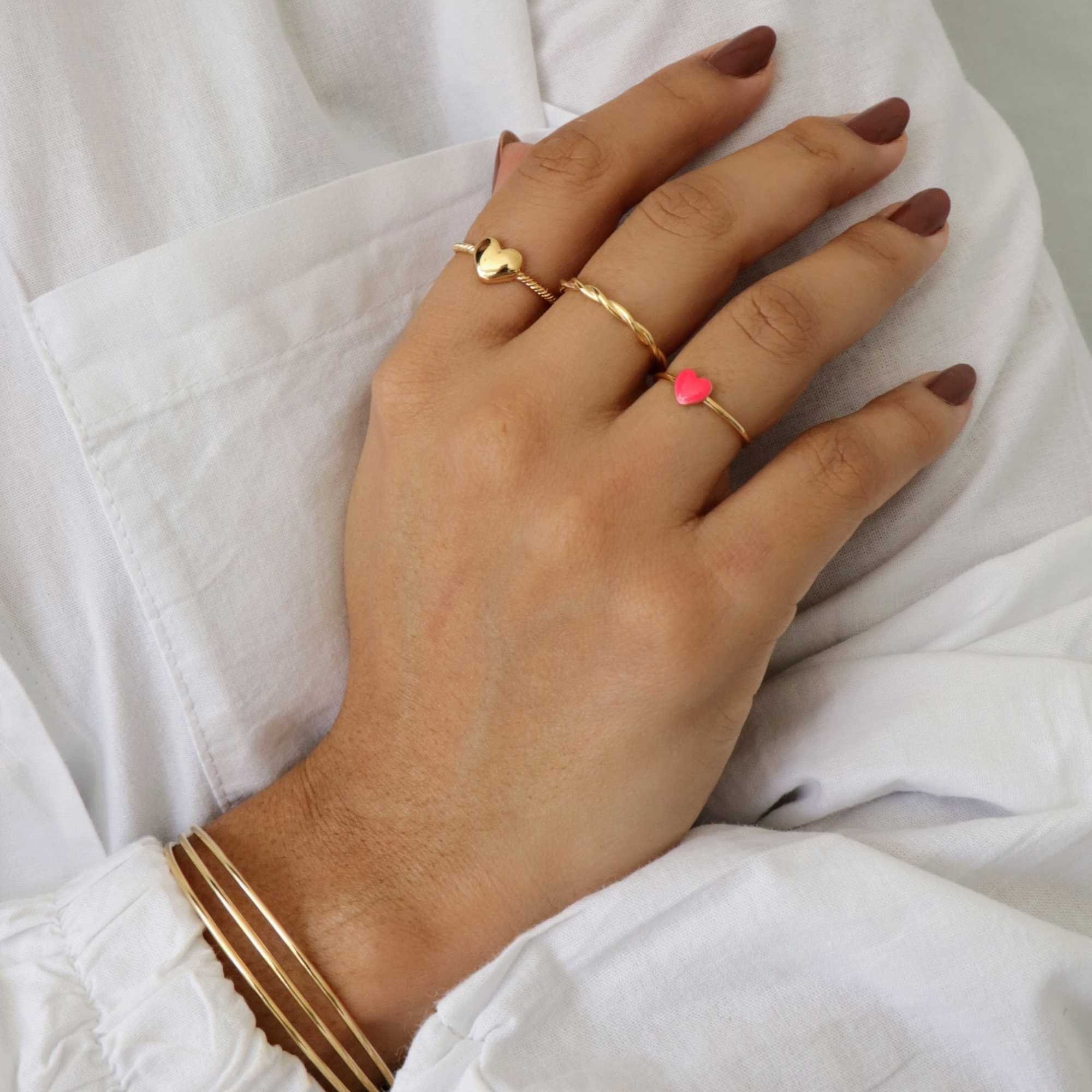 Anel Folheado a Ouro 18k Aro Torcido Ouro 18k 4