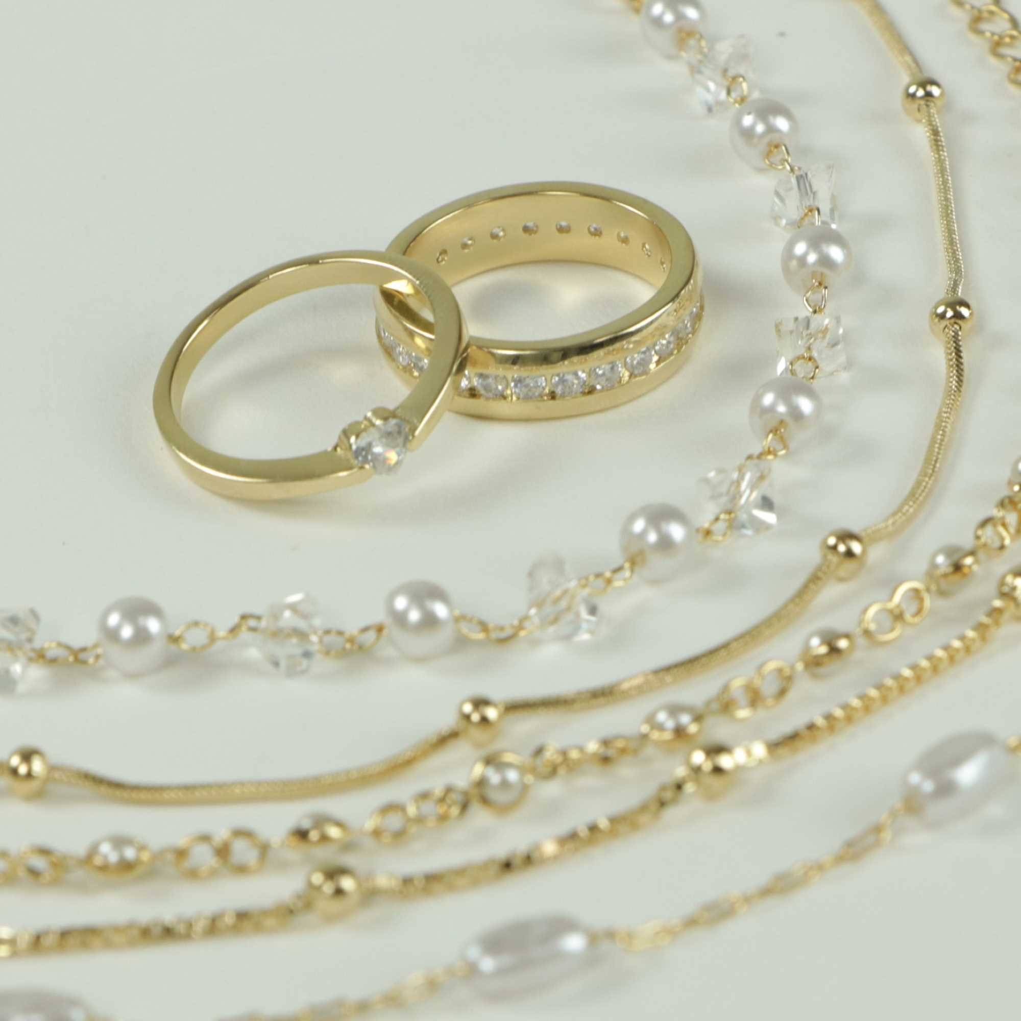 Pulseira Folheada a Ouro 18k Pérolas e Cristais Ouro 18k 4