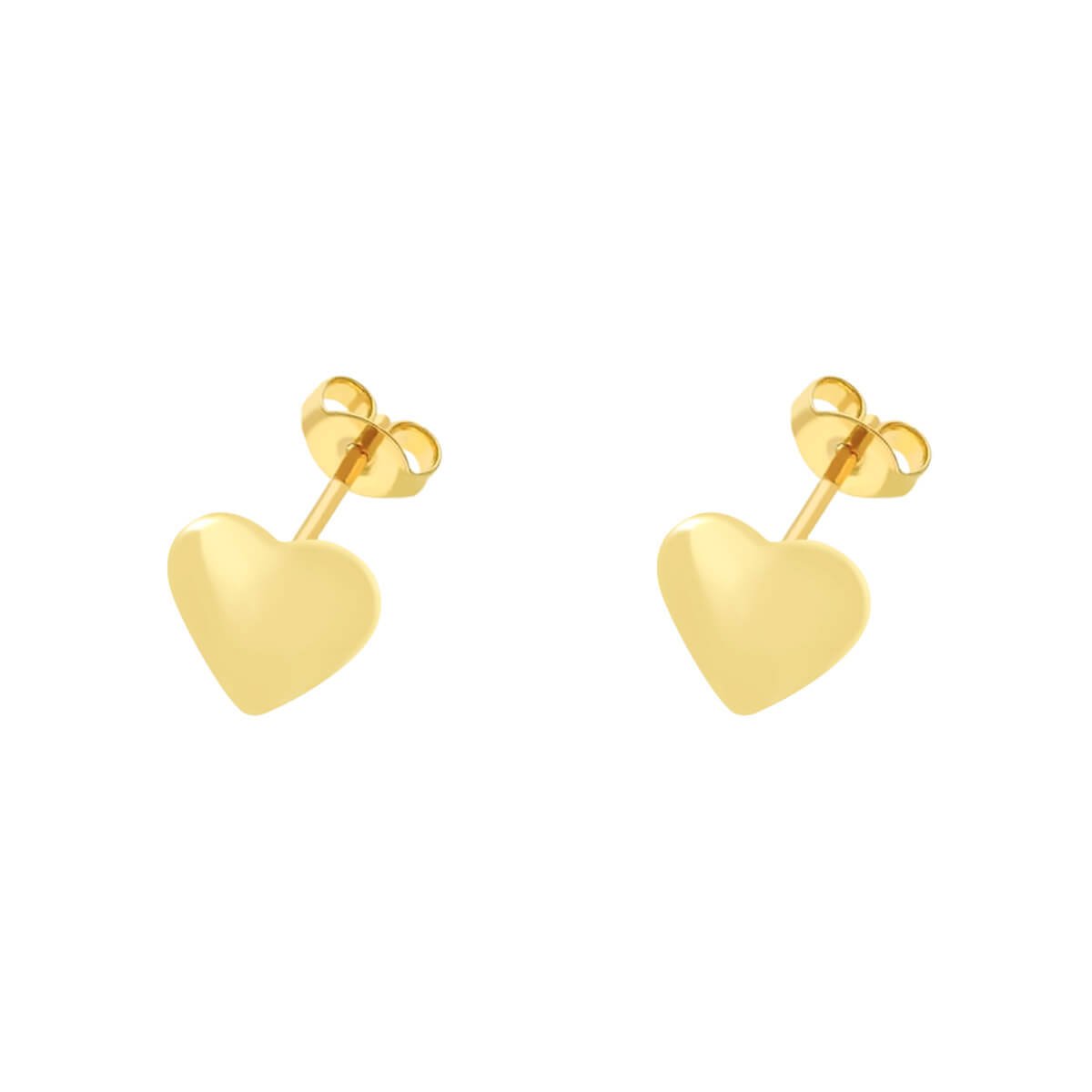 Brinco Folheado a Ouro 18k Coração Liso M Dourado 1