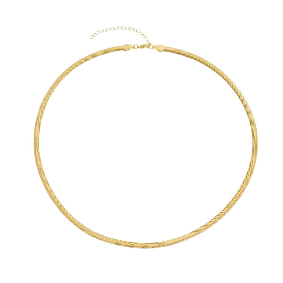 Choker Folheado a Ouro 18k Malha Cobra Dourado 1