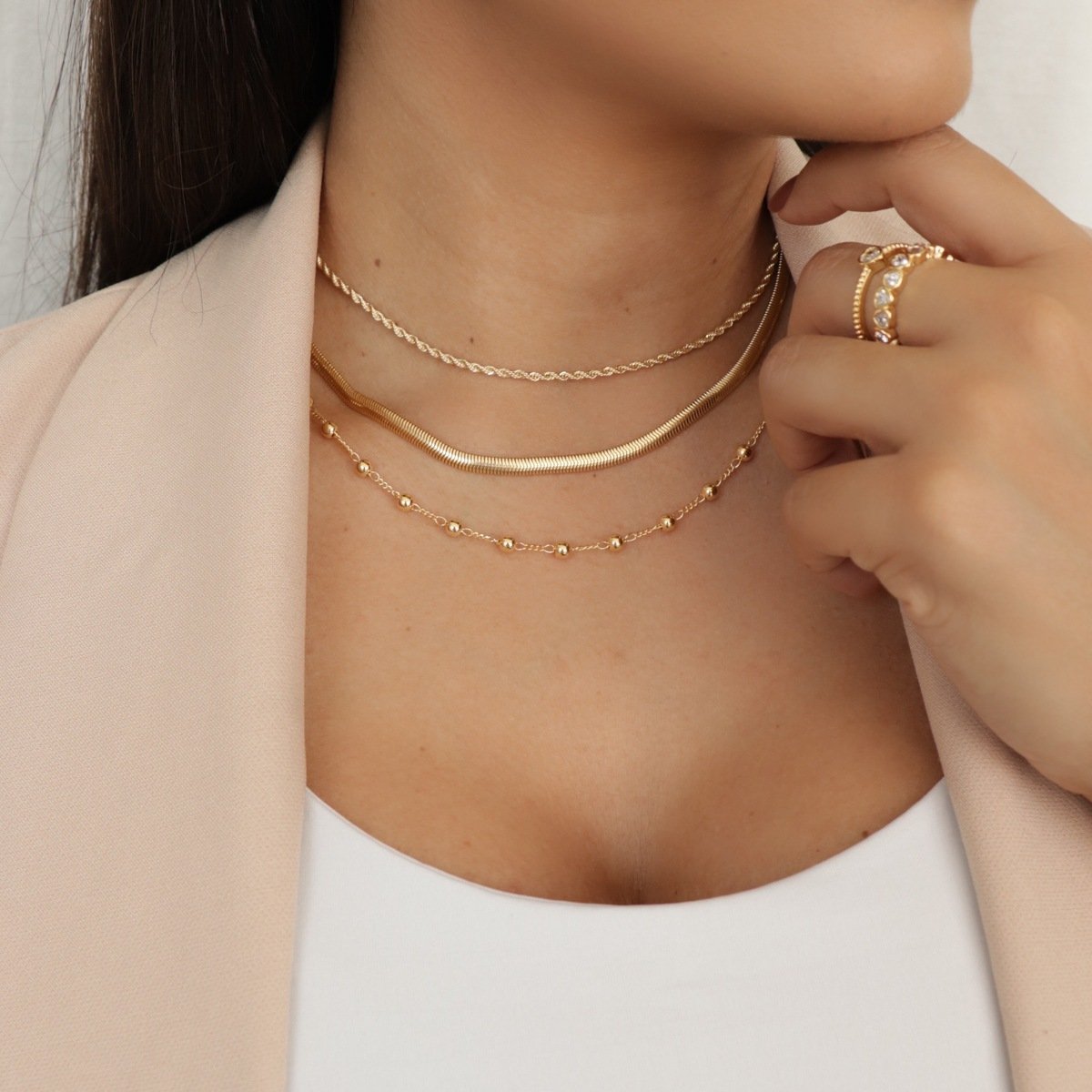 Choker Folheado a Ouro 18k Malha Cobra Dourado 2