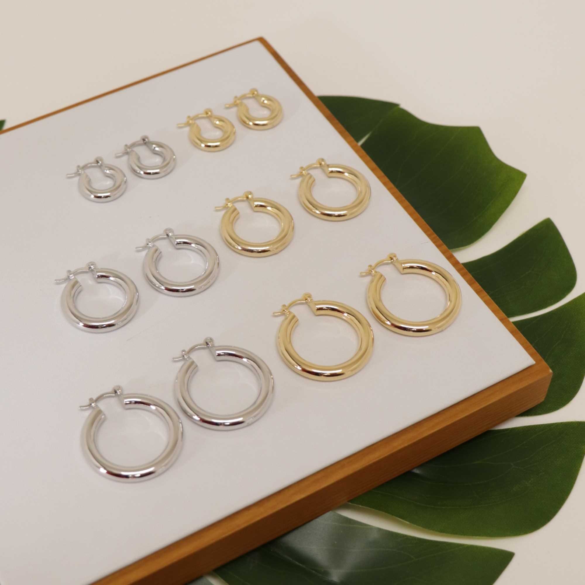 Argola Folheado a Ródio Tranqueta Tubo P Prata 3