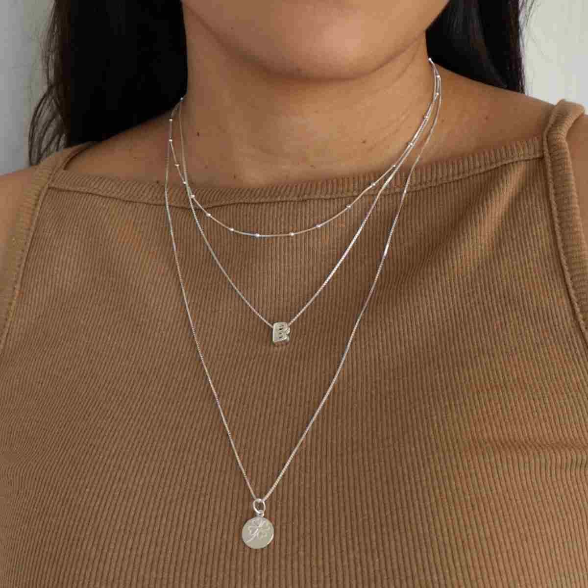Colar Prata 925 Corrente Veneziana e Bolinhas G Prata 2