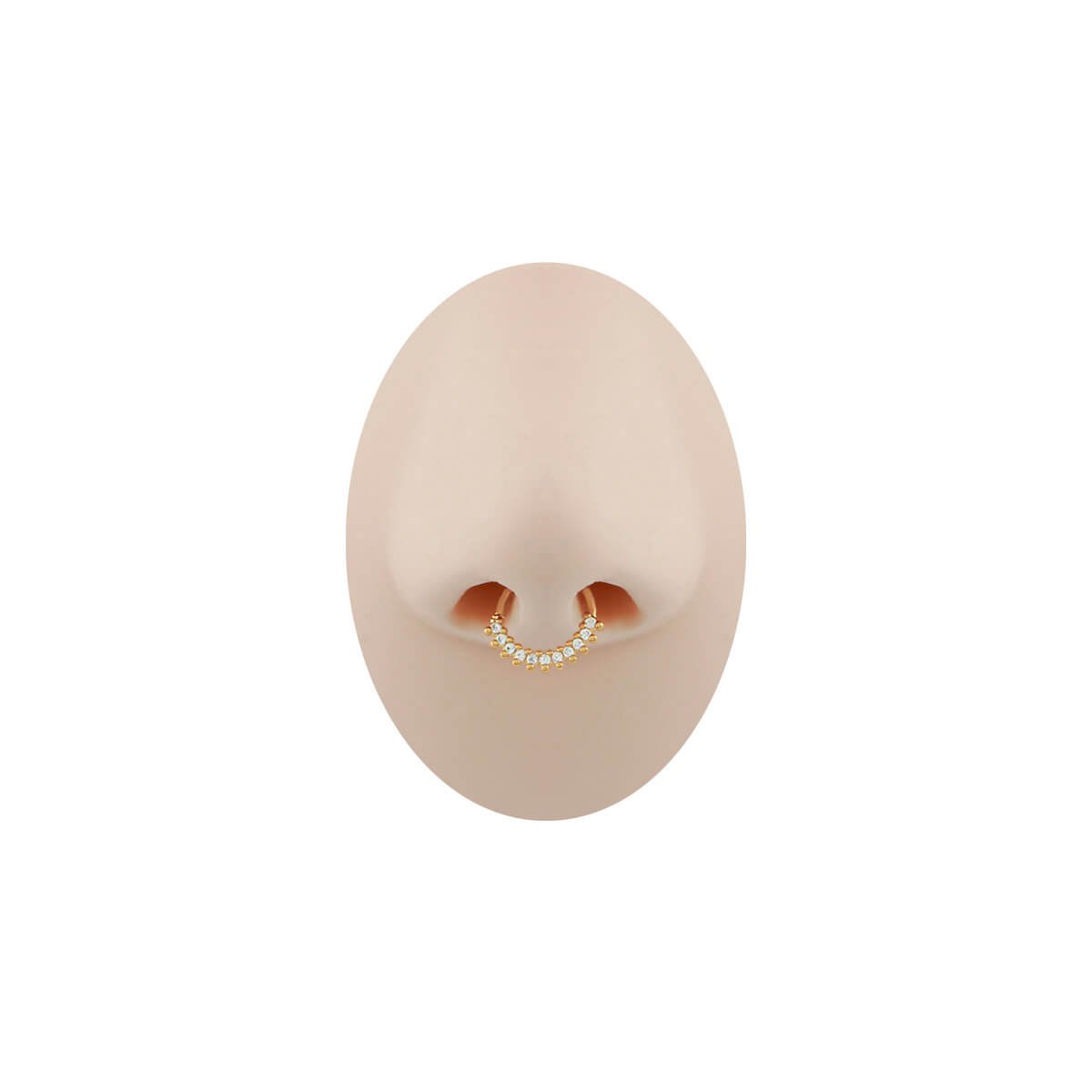 Piercing Septo Folheado a Ouro 18k Cravejado Zircônia P Dourado 2