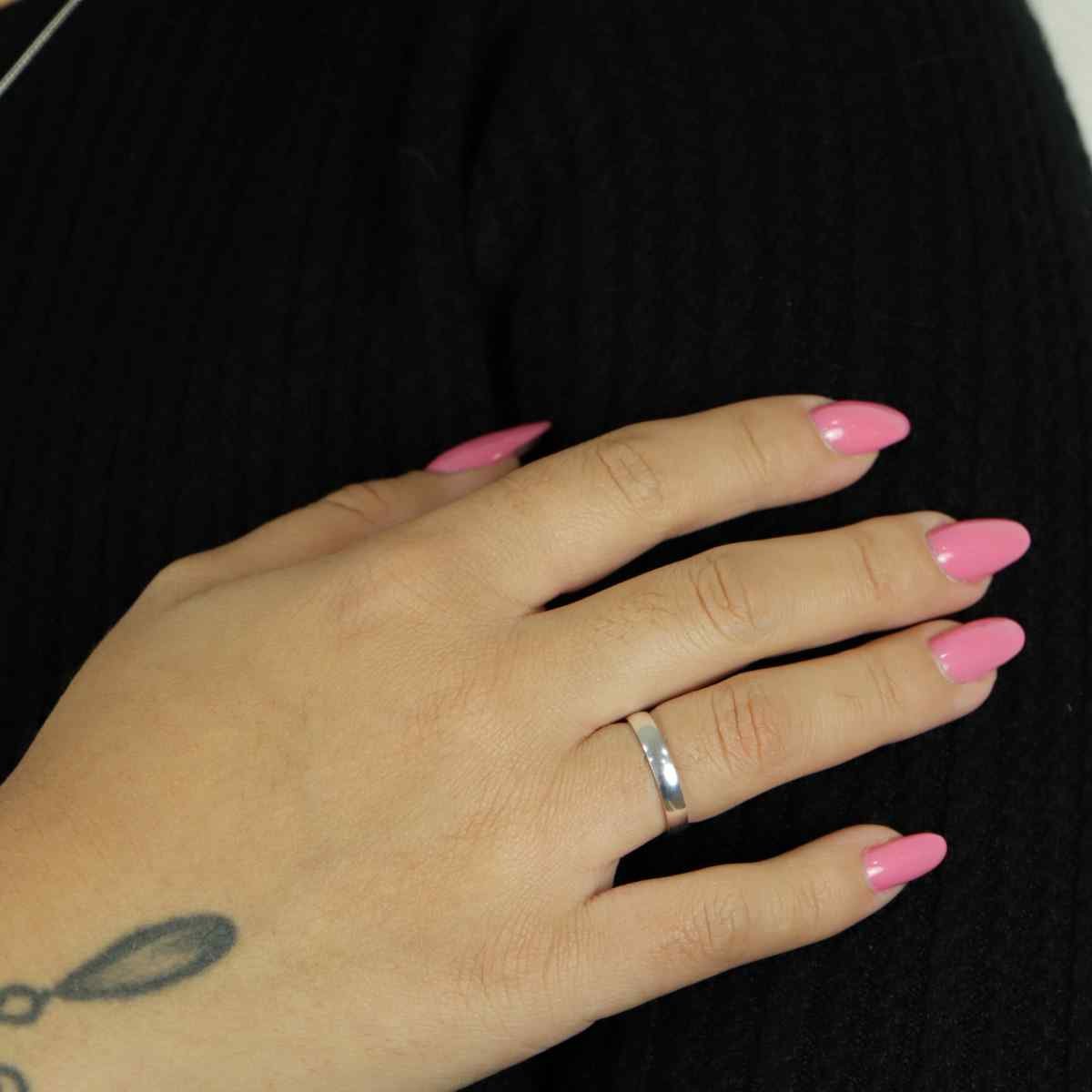 Aliança de Prata Arredondada Lisa 3mm Prata 3