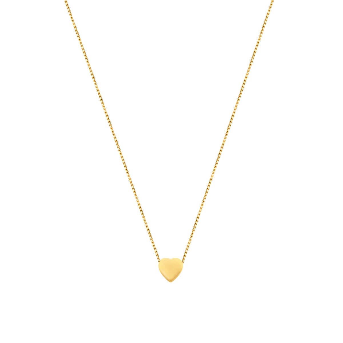 Colar e Gargantilha Folheado a Ouro 18k Coração Tam P 