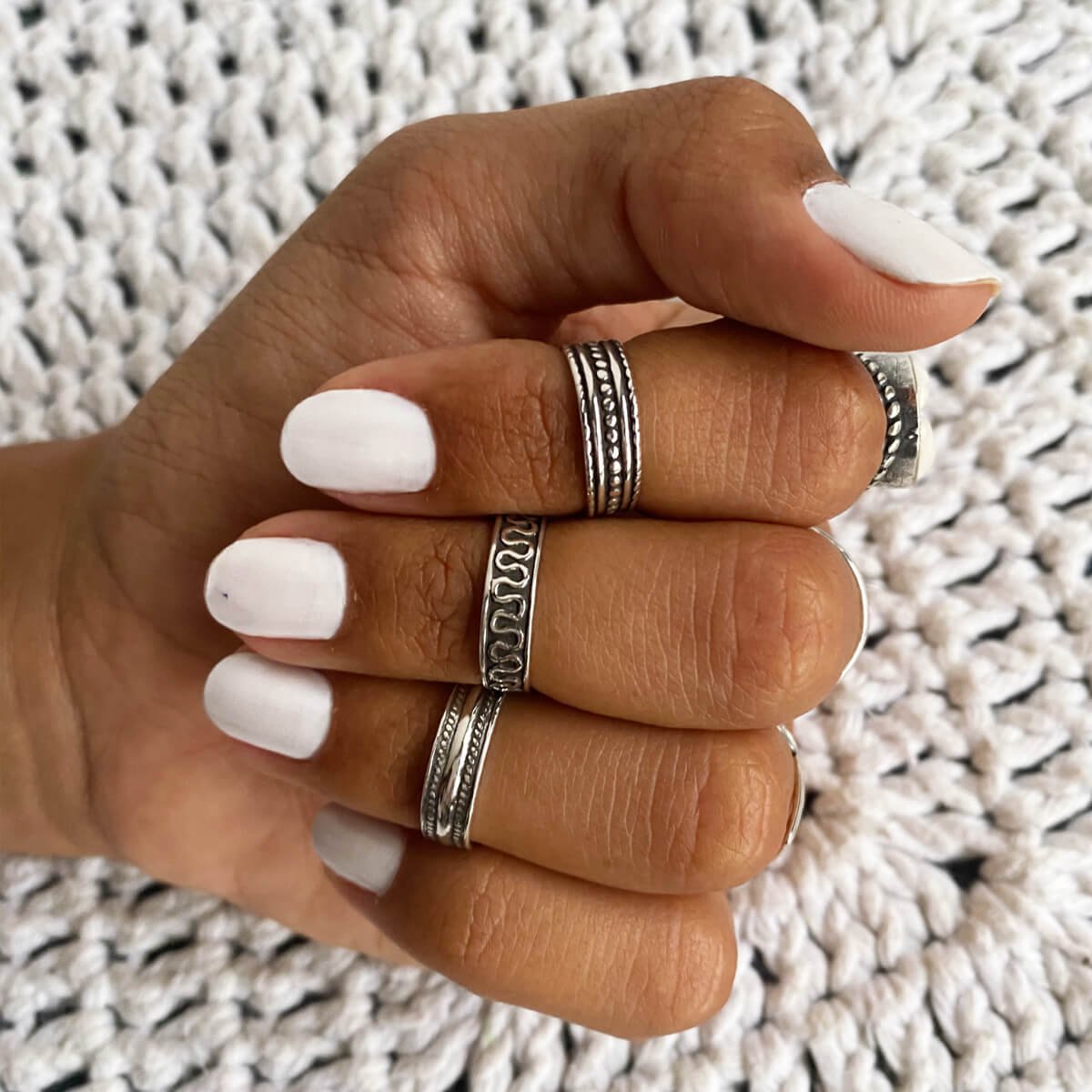 Anel Prata 925 Regulável Ondulado para Falange e Dedo do Pé Prata 2