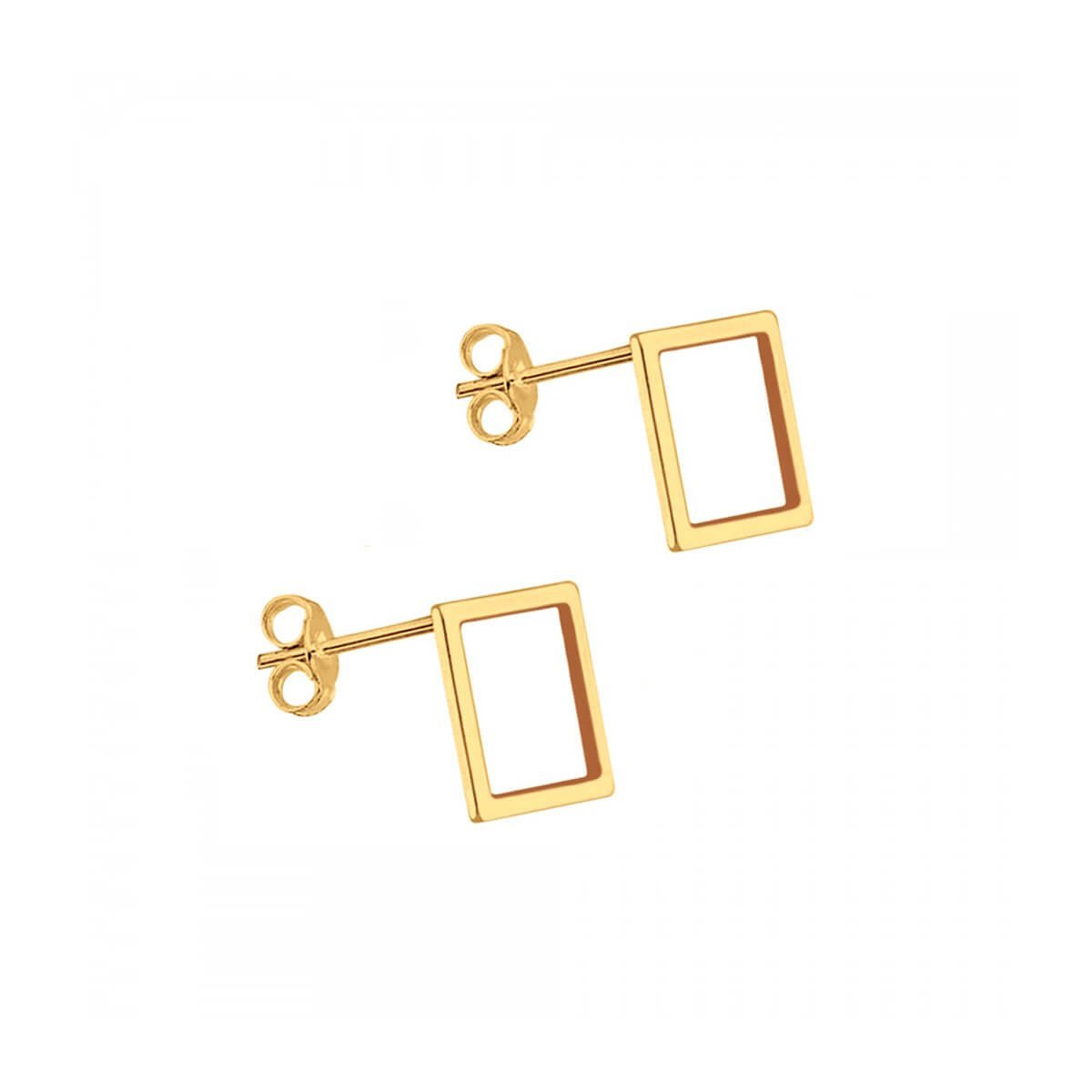 Brinco Folheado a Ouro 18k Quadrado Vazado Tam G Dourado 2