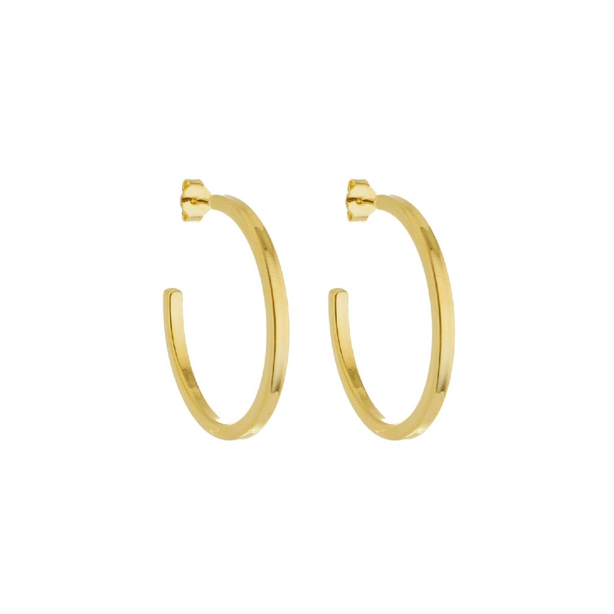 Argola Folheado a Ouro 18k Aro Quadrado P