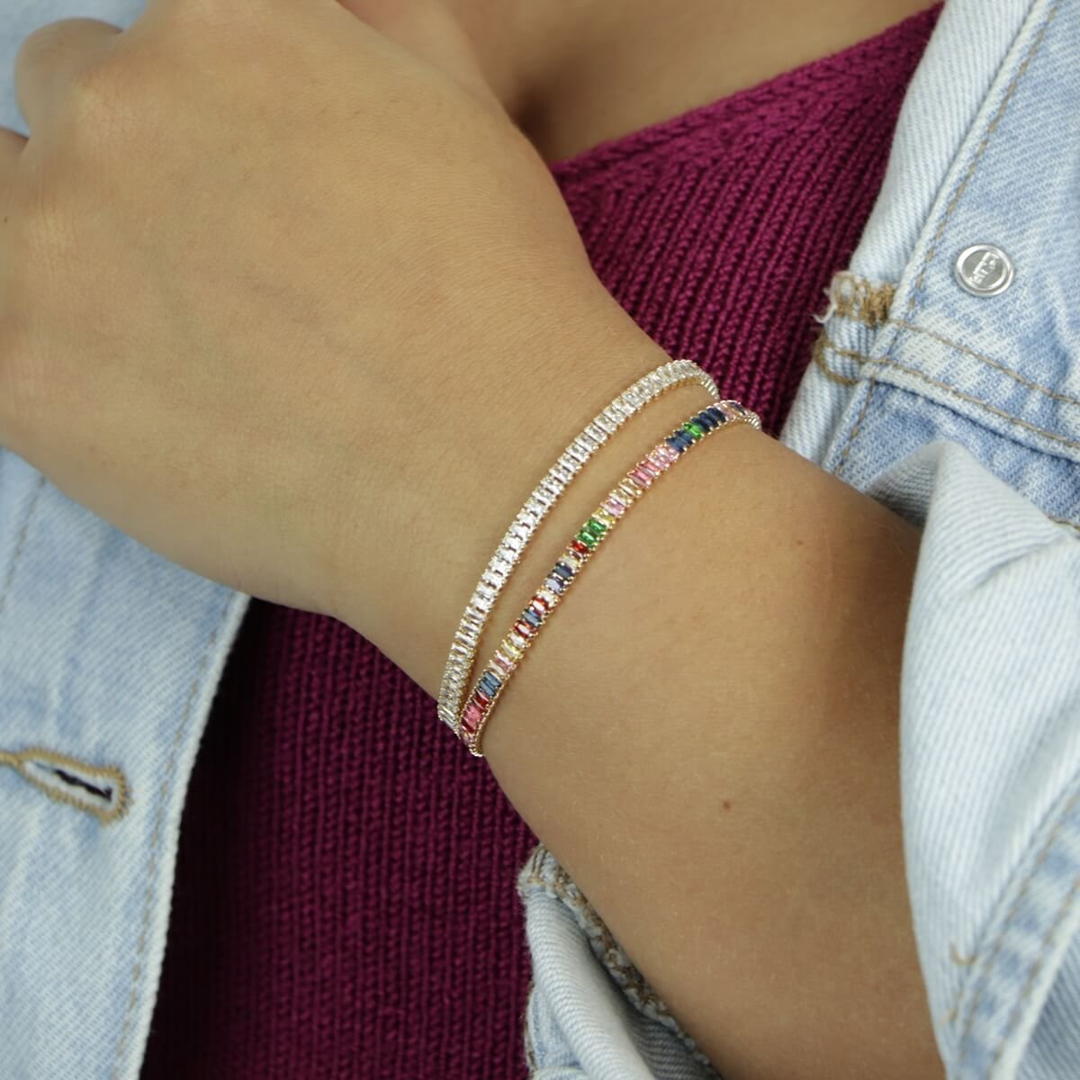 Pulseira Folheada a Ouro 18k Riviera Zircônias Coloridas PP Ouro 18k/Multicores 2