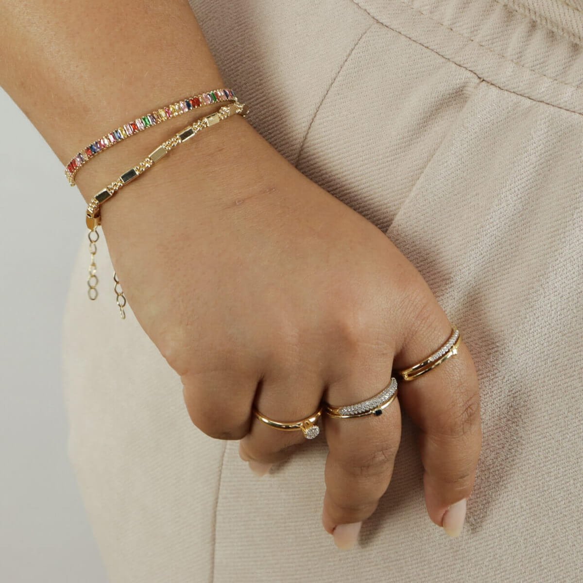 Pulseira Folheada a Ouro 18k Riviera Zircônias Coloridas PP Ouro 18k/Multicores 3