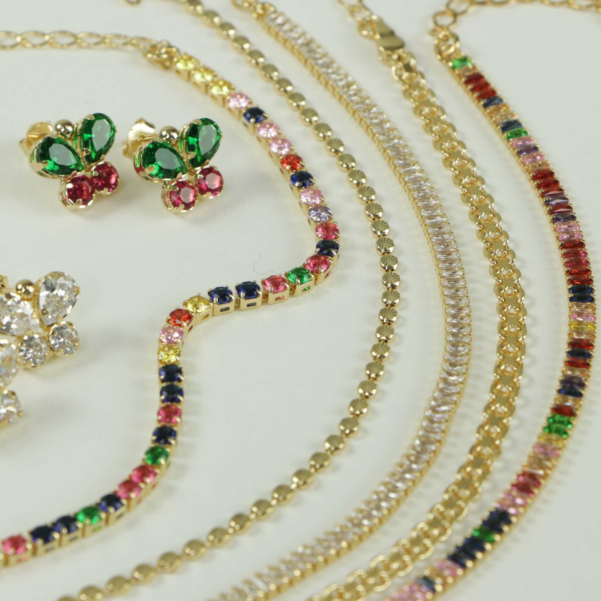 Pulseira Folheada a Ouro 18k Riviera Zircônias Coloridas PP Ouro 18k/Multicores 6