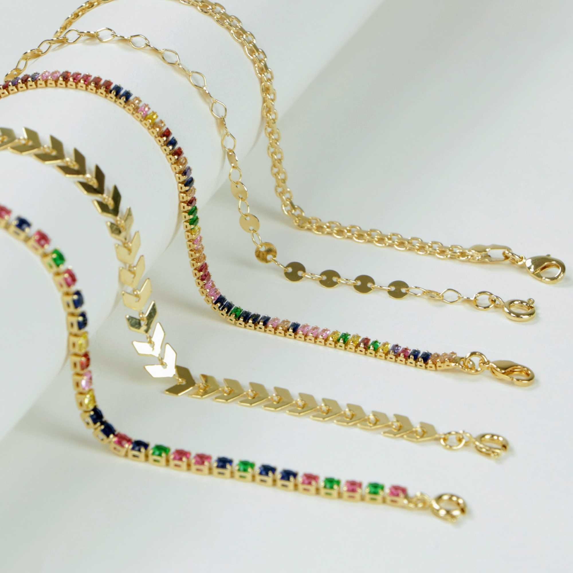 Pulseira Folheada a Ouro 18k Riviera Zircônias Coloridas PP Ouro 18k/Multicores 7