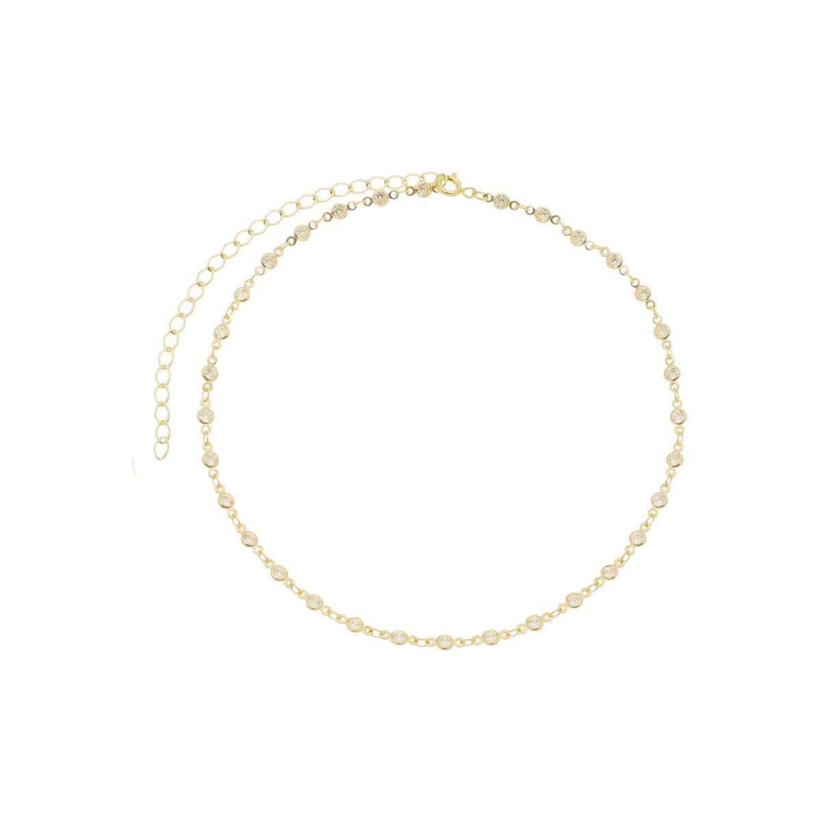 Choker Folheada a Ouro 18k Ponto de Luz Zircônia Ouro 18k 1