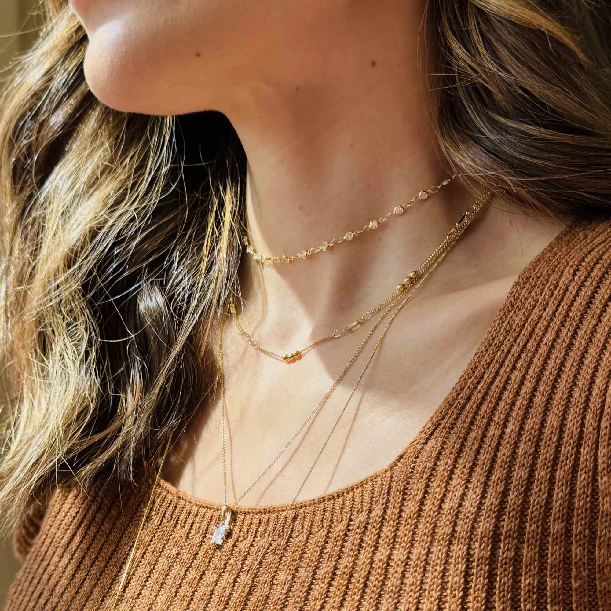 Choker Folheada a Ouro 18k Ponto de Luz Zircônia Ouro 18k 4