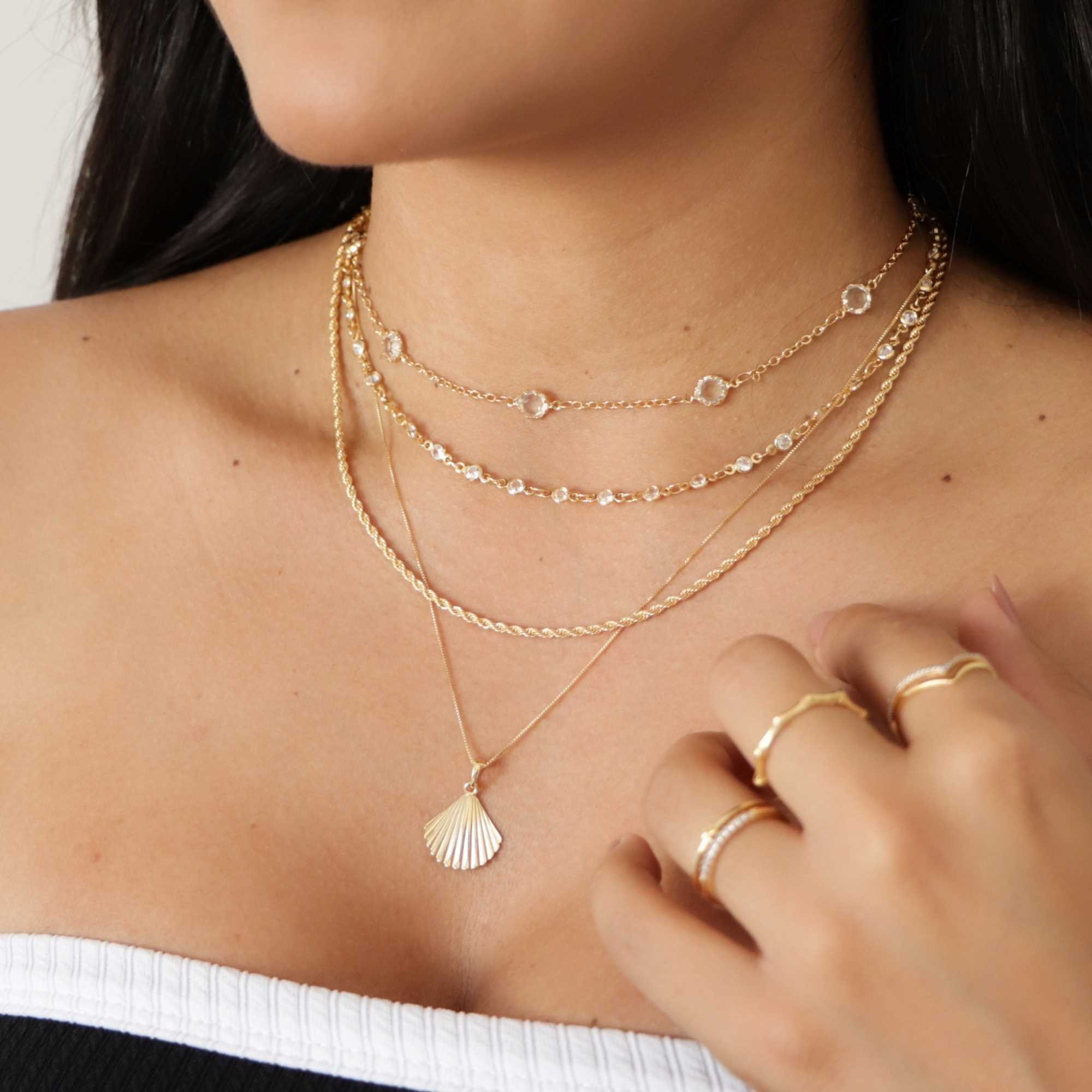 Colar Folheado a Ouro 18k Concha Ouro 18k 9
