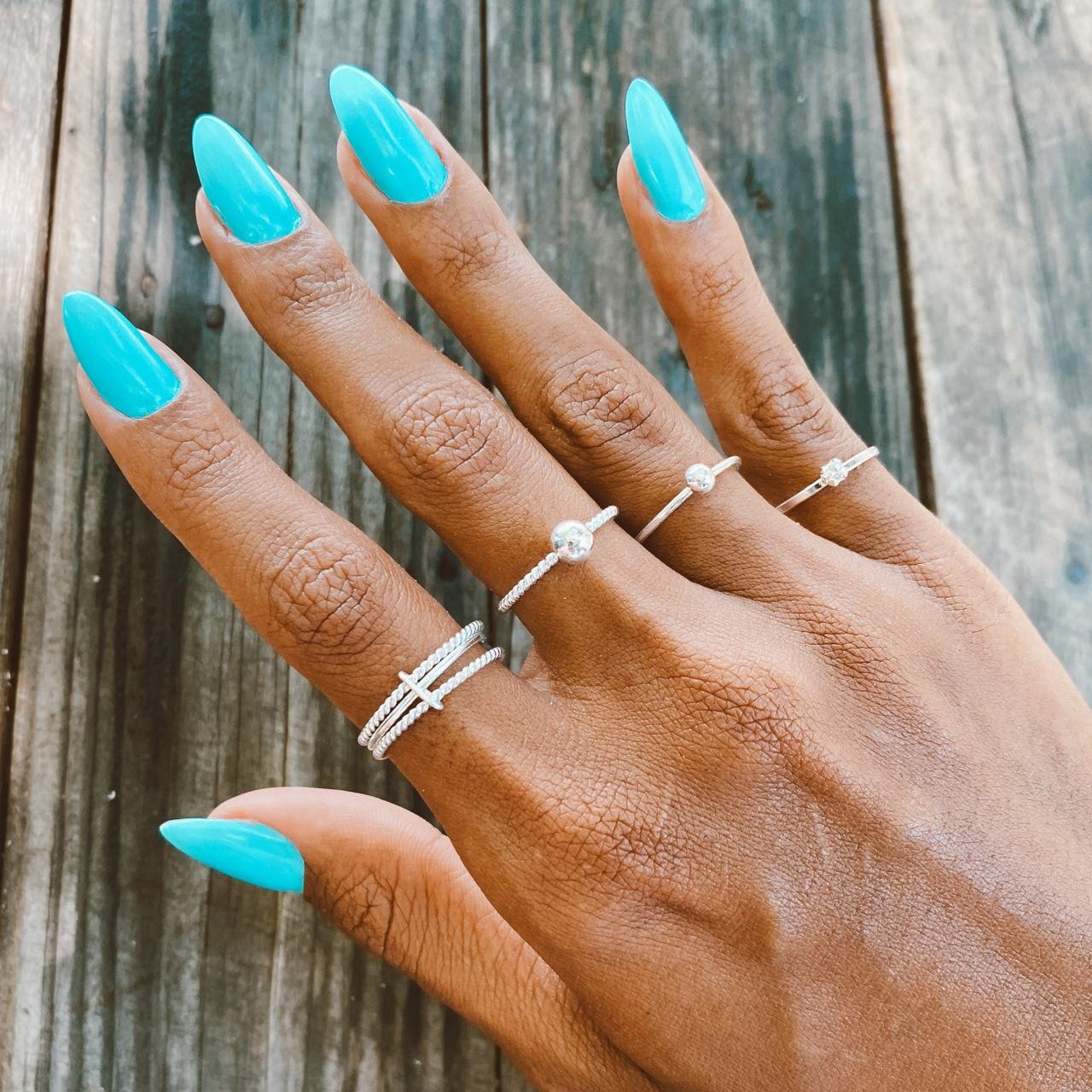 Anel Prata 925 Aro Triplo Entrelaçados e Liso Prata 3