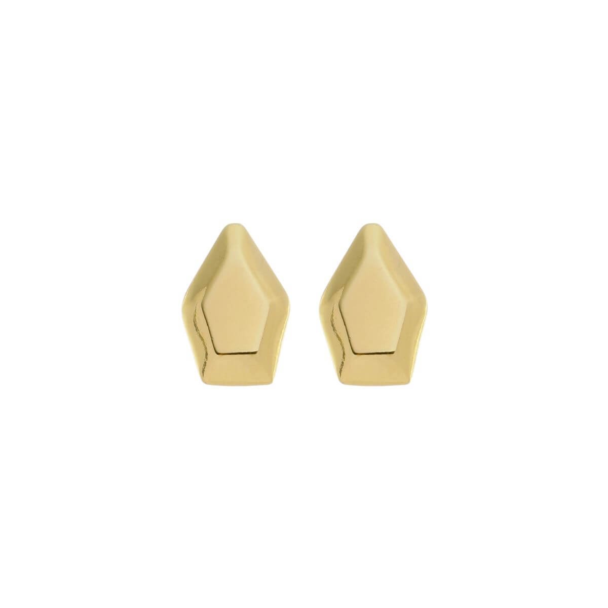 Brinco Folheado a Ouro 18k Geométrico Pentágono Dourado 1
