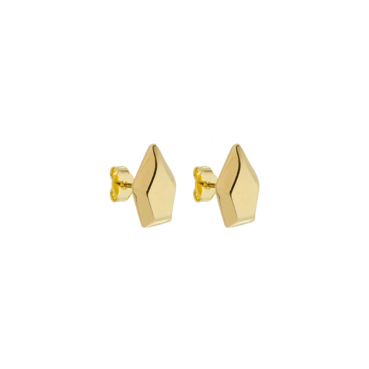Brinco Folheado a Ouro 18k Geométrico Pentágono Dourado 2