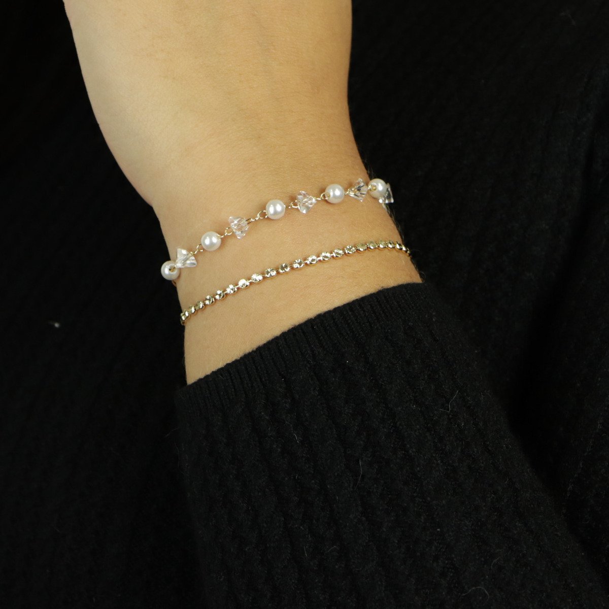 Pulseira Folheada a Ouro 18k Corrente Medalhas com Estrelas Ouro 18k 2