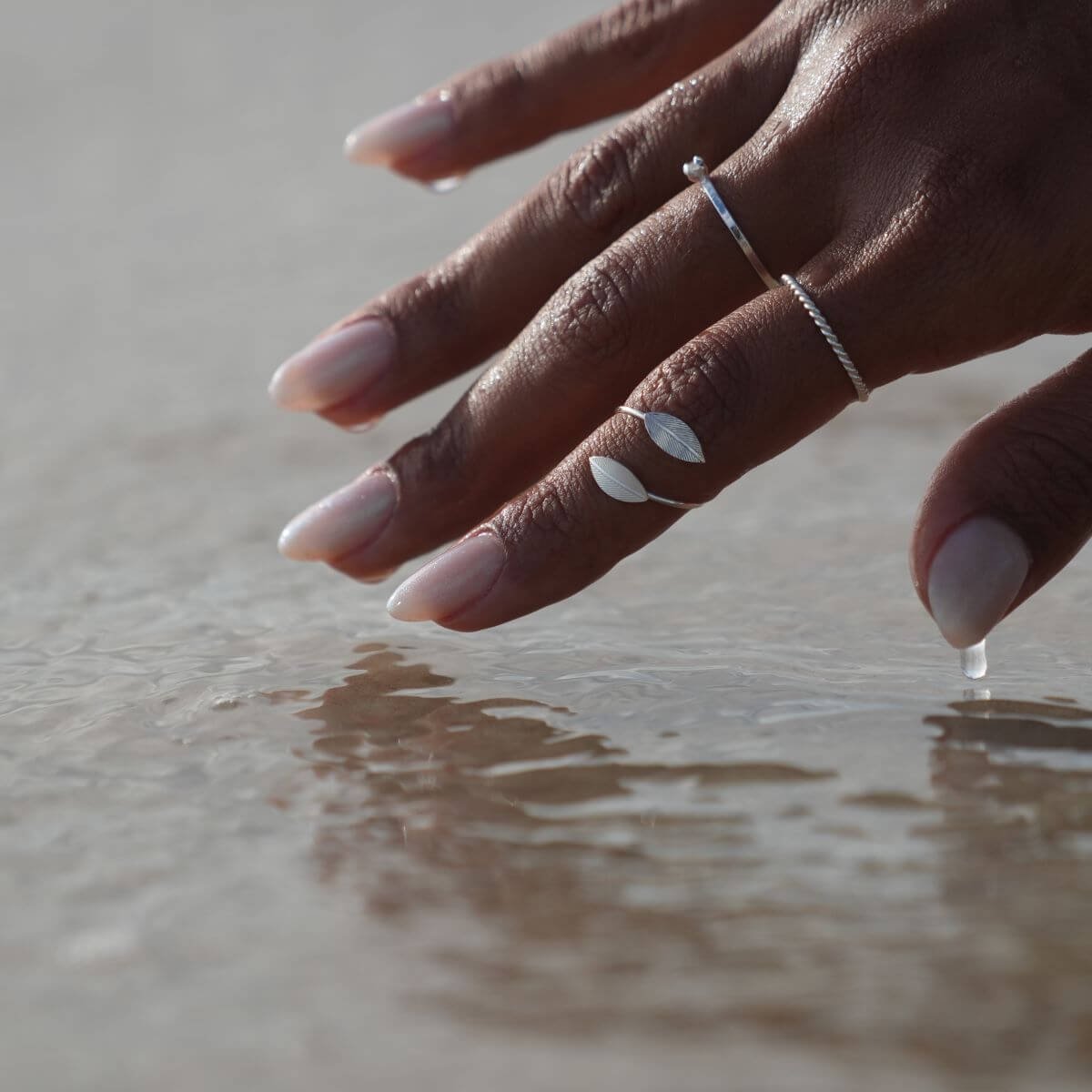 Anel Prata 925 Falange Regulável Folhas Detalhadas Prata 4